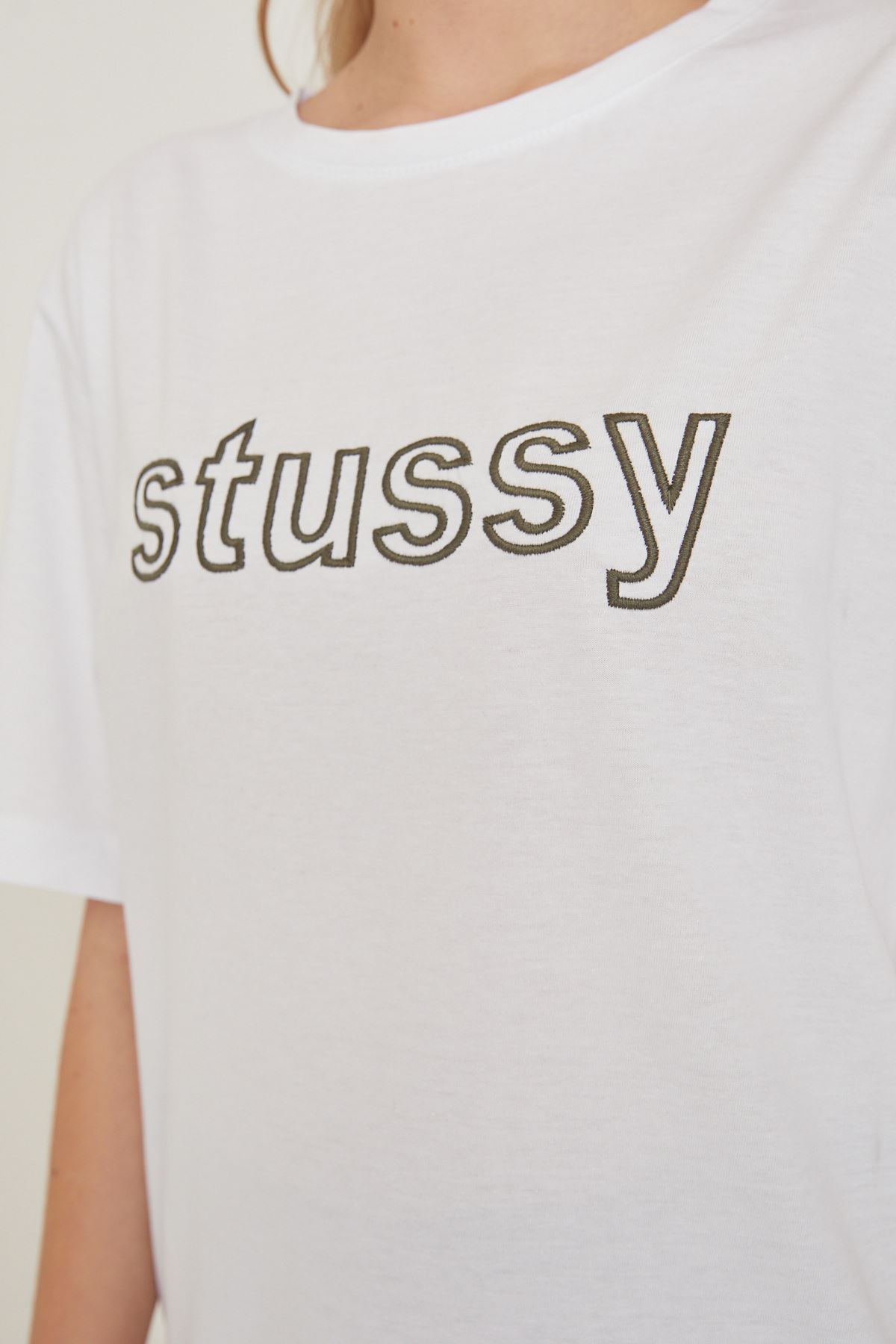 Stussy Baskılı T-shirt-Haki