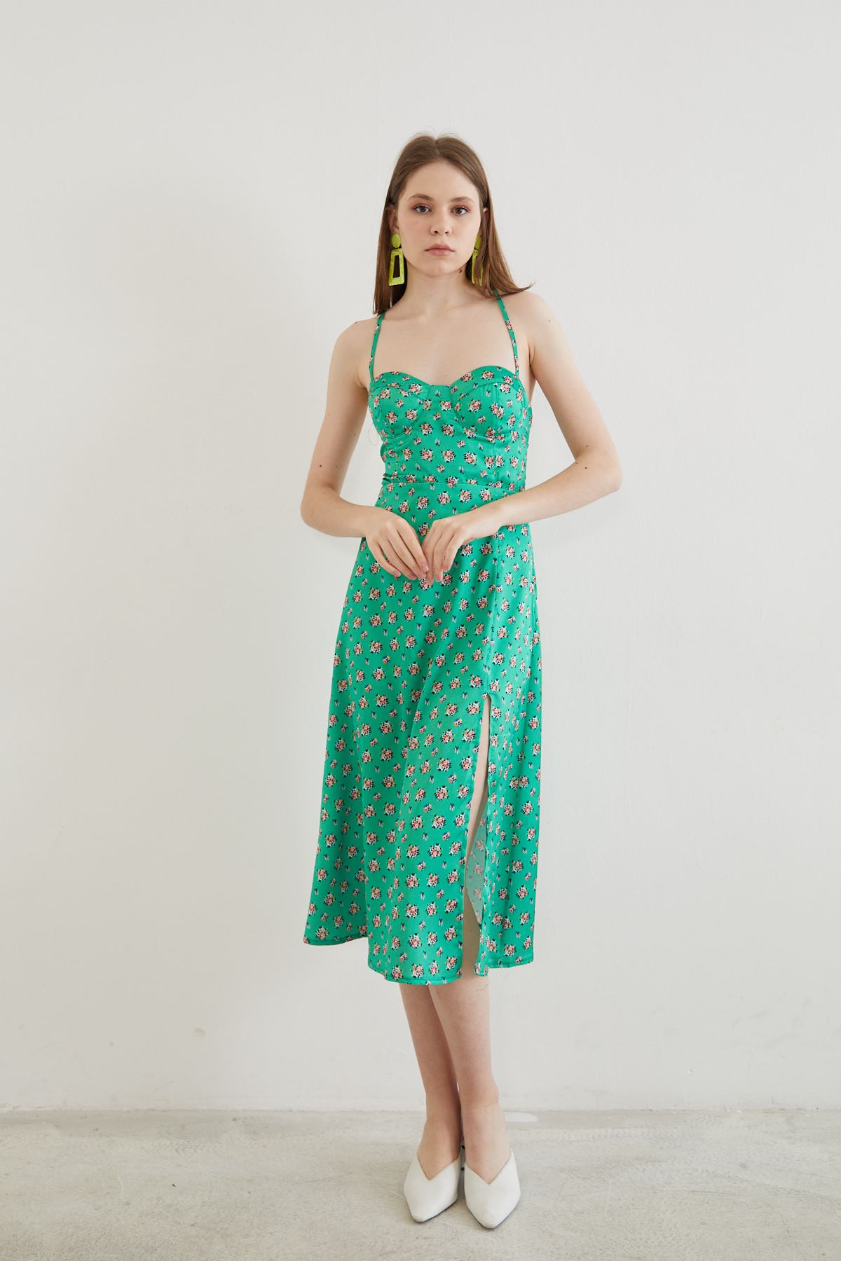 Saten Elbise-Yeşil
