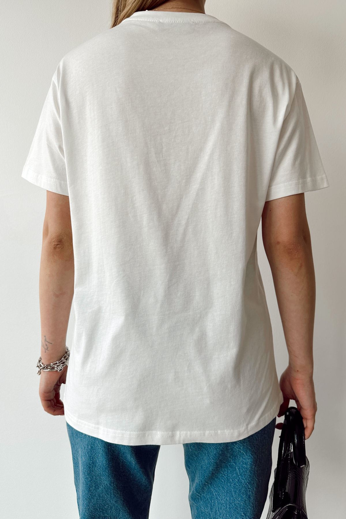 İnci Detay T-shirt-Ekru