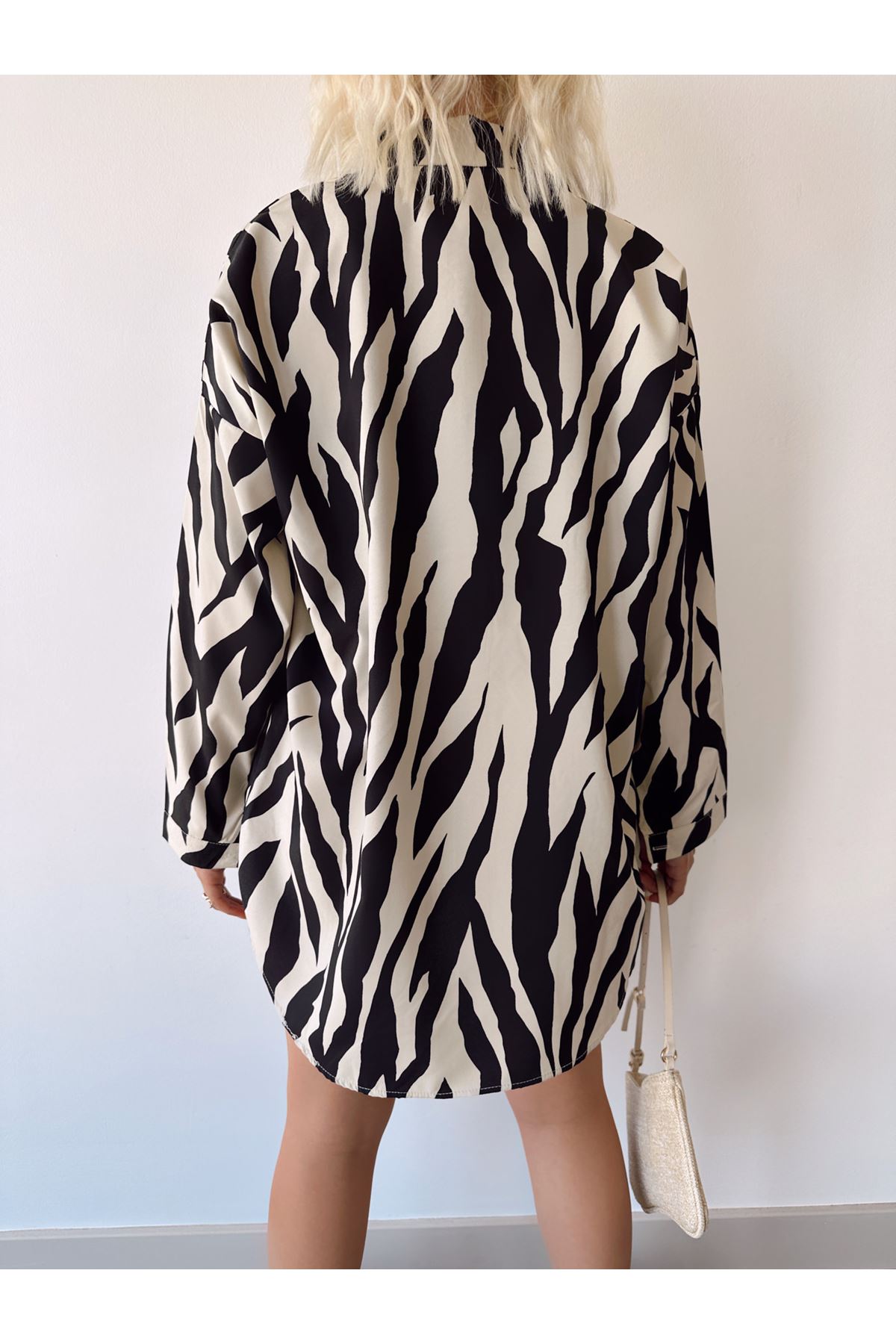 Zebra Desen Gömlek-Siyah