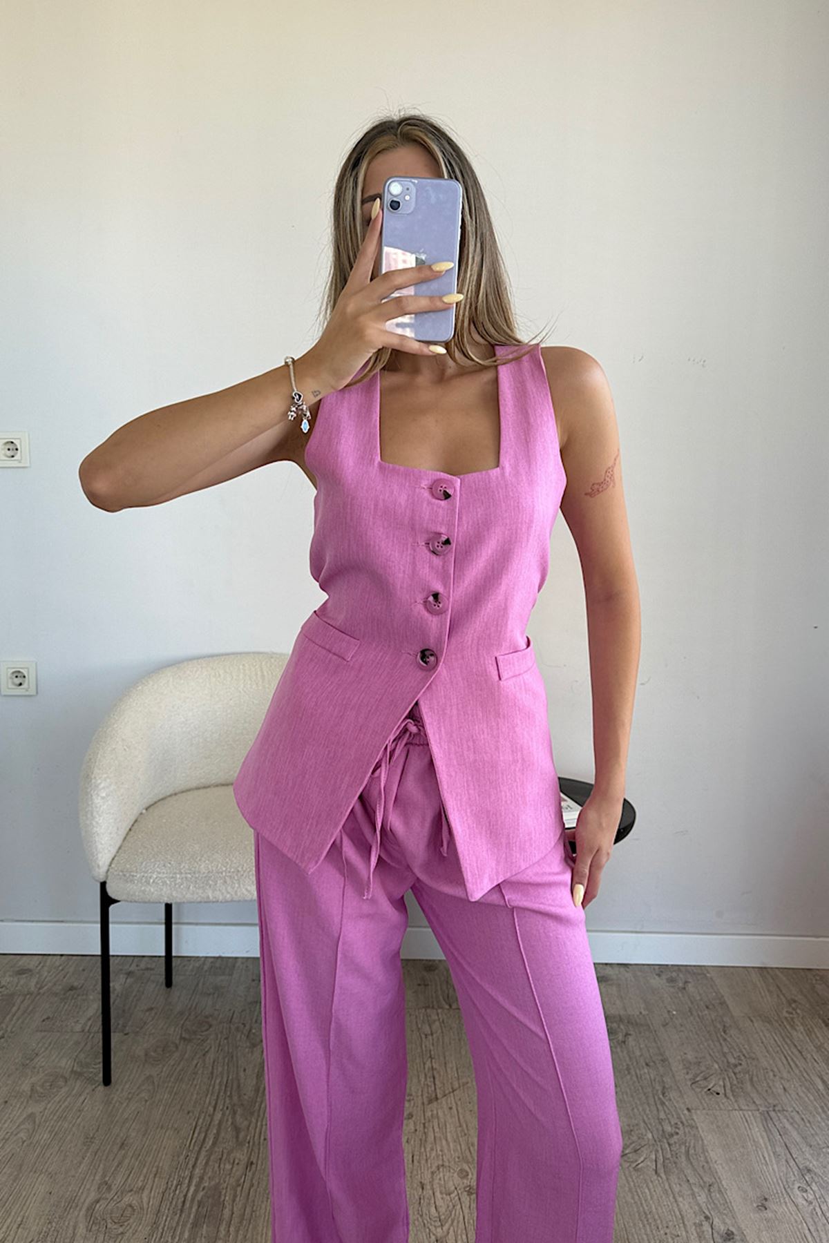 Modern Yelekli İkili Takım 