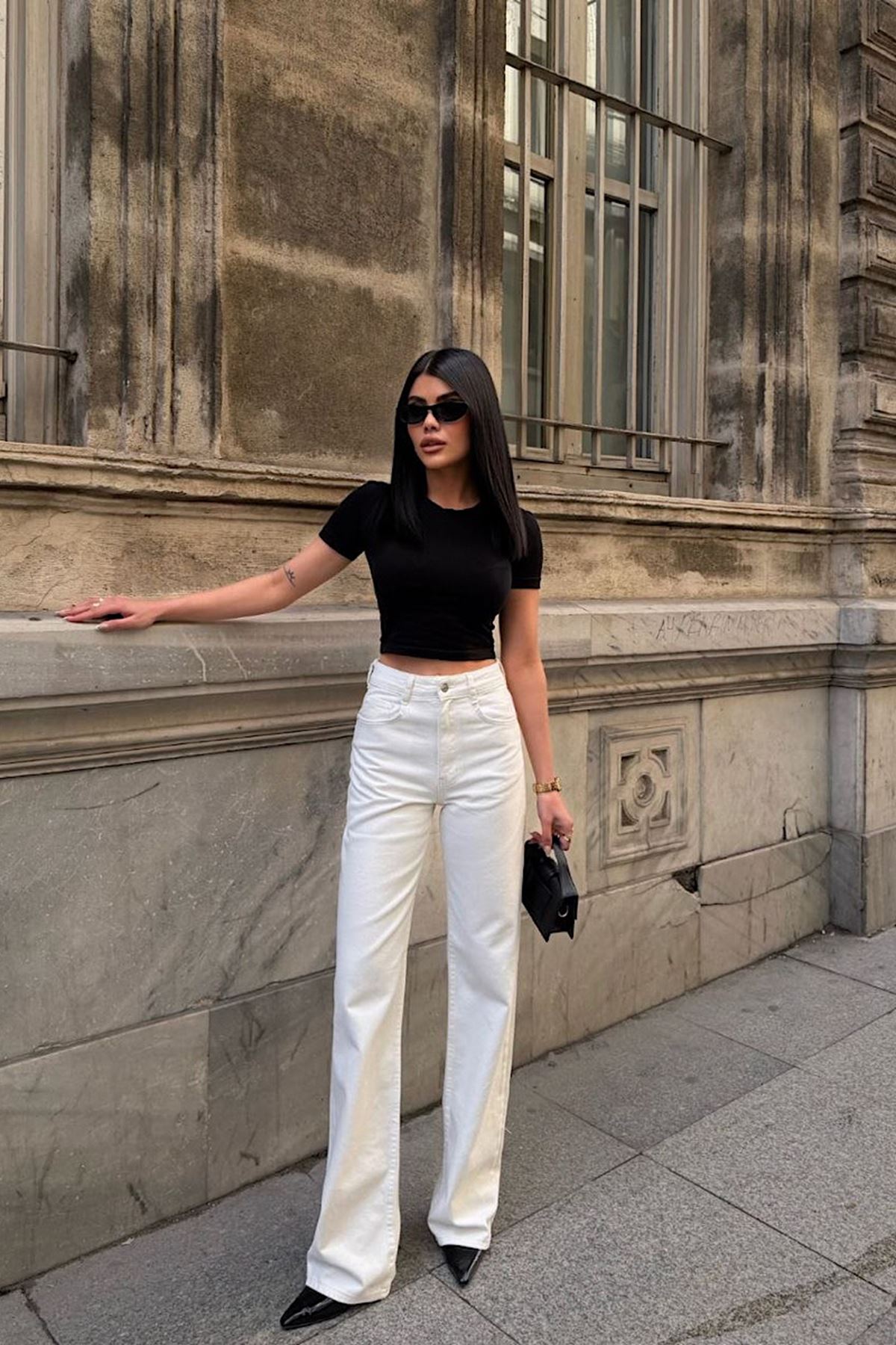 Wide Leg Jean Pantolon