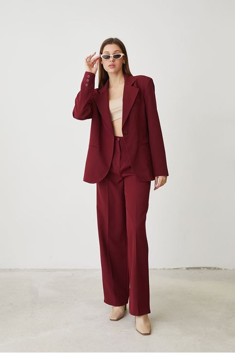 Retro Palazzo Takım-Bordo