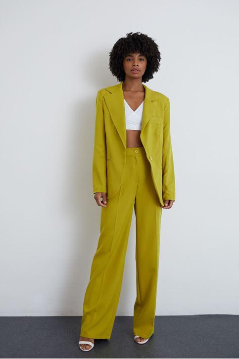 Retro Palazzo Takım-YAĞ YEŞİLİ