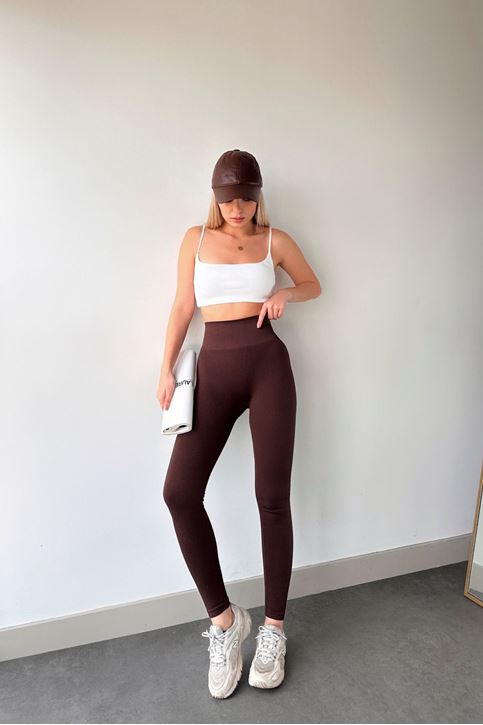 Süper Lüx Fitilli Tayt-Kahve