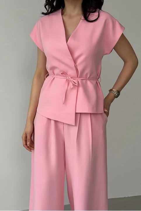 Kruvaze Takım Pembe