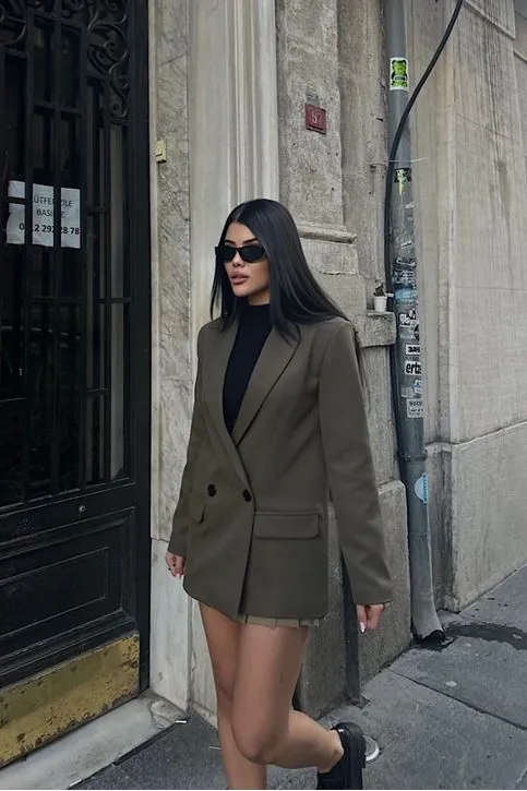 Oversize Blazer Ceket Haki