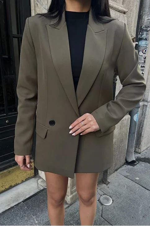 Oversize Blazer Ceket Haki