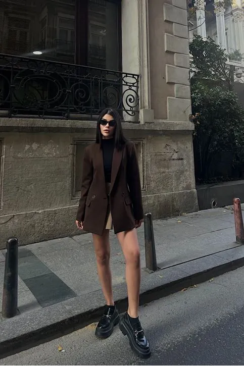 Oversize Blazer Ceket Kahverengi