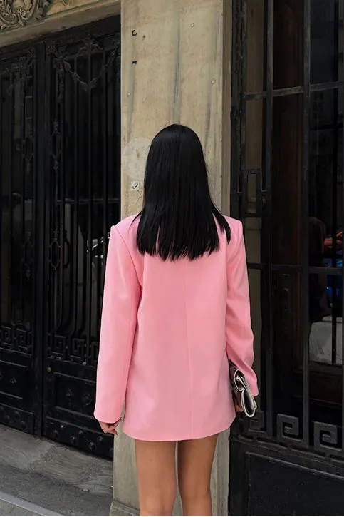 Oversize Blazer Ceket Pembe