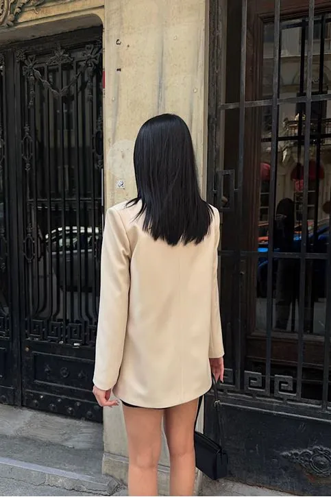 Oversize Blazer Ceket Bej