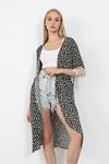 Püsküllü Kimono-Siyah