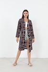 Desenli Kimono-Siyah