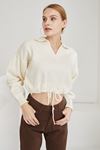 Polo Yaka Crop Kazak-Ekru