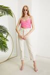 Bağlamalı Crop Bluz-Pembe