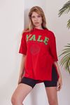 Yale Baskılı T-shirt-Kırmızı