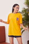 W Baskılı T-shirt-Hardal