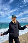 Kapüşonlu Kanguru Cepli Sweatshirt-Siyah