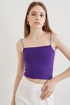 İp Askılı Body Bluz-Mor