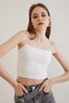İp Askılı Body Bluz-Beyaz