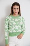 Desenli Triko Crop-Mint