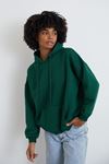 Ön Kanguru Cep Sweatshirt-Zümrüt Yeşil