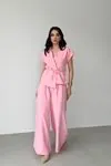 Kruvaze Takım Pembe