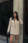Oversize Blazer Ceket Bej