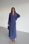 İkili Takım Gömlek Elbise Mavi