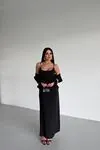 İkili Takım Gömlek Elbise Siyah
