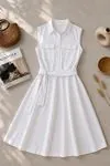 Basic Poplin Elbise Beyaz